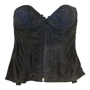 Vintage Frederick’s of Hollywood Black Zip Bustier – 36D RN73120